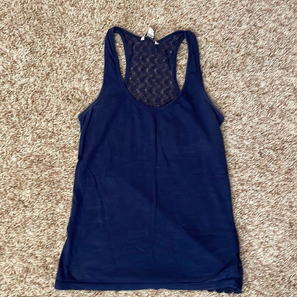 American Eagle navy embroider back tank top. Size XS